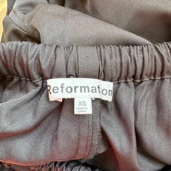 NWT Reformation Ethan Twill Pant Wide Leg Trousers Cargo Drawstring in Black XS - Picture 4 of 7